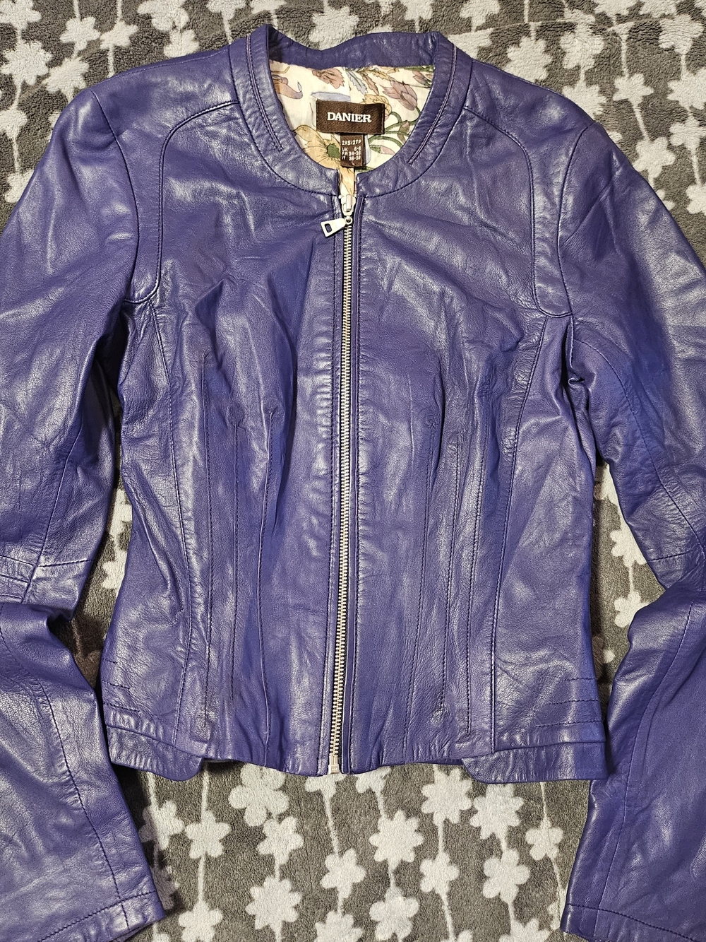 3 FOR $60 - DANIER - Blue Genuine Leather Jacket - FITS XXS to XS